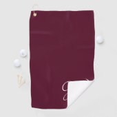 Initiaal gepersonaliseerd Elegant Bourgogne Monogr Golfhanddoek (Insitu)