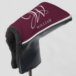 Initiaal gepersonaliseerd Elegant Bourgogne Monogr Golfheadcover