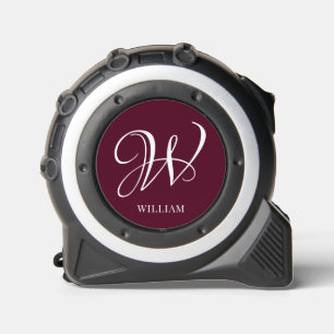 Initiaal gepersonaliseerd Elegant Bourgogne Monogr Rolmaat