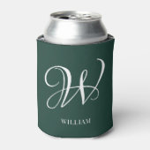 Initiaal gepersonaliseerd Elegant Emerald Monogram Blikjeskoeler (Blikje Voorkant)