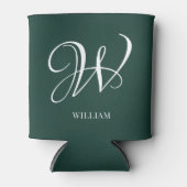 Initiaal gepersonaliseerd Elegant Emerald Monogram Blikjeskoeler (Voorkant)