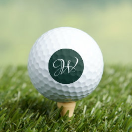 Initiaal gepersonaliseerd Elegant Emerald Monogram Golfballen