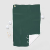 Initiaal gepersonaliseerd Elegant Emerald Monogram Golfhanddoek (Insitu)
