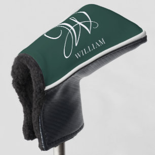Initiaal gepersonaliseerd Elegant Emerald Monogram Golfheadcover