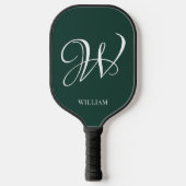 Initiaal gepersonaliseerd Elegant Emerald Monogram Pickleball Paddle (Voorkant)