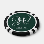 Initiaal gepersonaliseerd Elegant Emerald Monogram Poker Chips (Enkel)