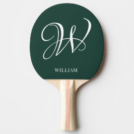 Initiaal gepersonaliseerd Elegant Emerald Monogram Tafeltennisbatje