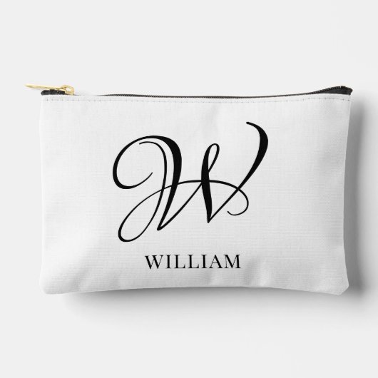 Initiaal gepersonaliseerd elegant wit monogram etui (Voorkant)
