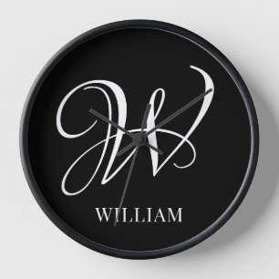 Initiaal gepersonaliseerd Elegant Zwart Monogram