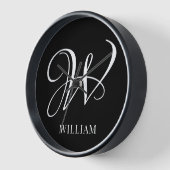 Initiaal gepersonaliseerd Elegant Zwart Monogram (Hoek)