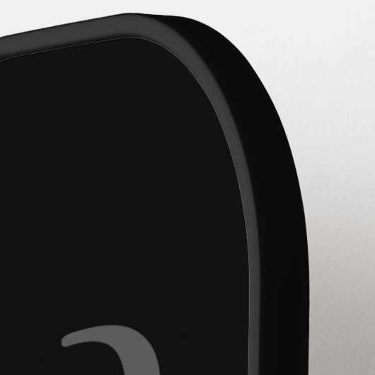 Initiaal Gepersonaliseerde Elegant Zwart Grijs Mon Pickleball Paddle (Links Detail)