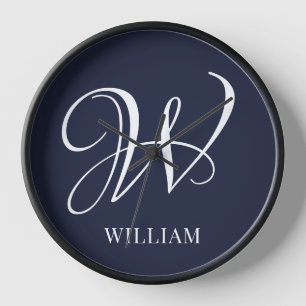 Initiaal Gepersonaliseerde Elegante Navy Blue Mono