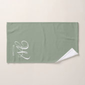 Initiaal Gepersonaliseerde Elegante Sage Groene Mo Bad Handdoek (Handdoek)