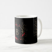 Initiaal Glitter Letter B Holly Eucalyptus Holiday Koffiemok (Voorkant rechts)