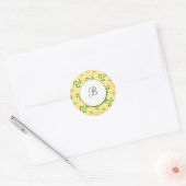 Initiaal Green Shamrocks Circle Sticker (Envelop)