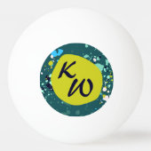 Initiaal Groene verfplaat koelen Pingpongballen (Achterkant)