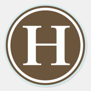 Initiaal H monogram cirkel letter zegel partij gun