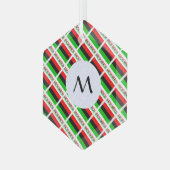 Initiaal Hexagon Glas Ornament (Voorkant links)