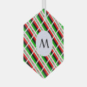 Initiaal Hexagon Glas Ornament (Voorkant Rechts)