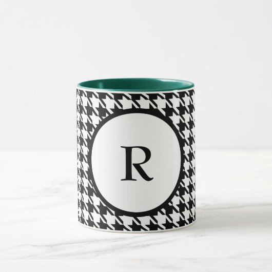 Initiaal Houndstooth Pattern Combo Drank Mok (Midden)