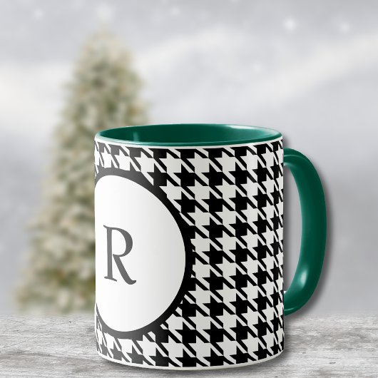 Initiaal Houndstooth Pattern Combo Drank Mok