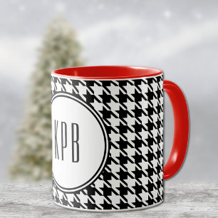 Initiaal Houndstooth Pattern Combo Drank Mok