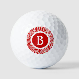 Initiaal in het rood golfballen