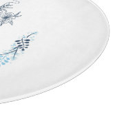 Initiaal "J" Blauw Monogram Kalm Bloemen Snijplank (Hoek)