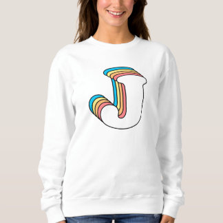 Initiaal J Letter Name Cute Rainbow Alphabet Trui