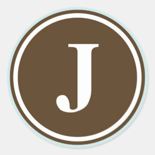 Initiaal J monogram cirkel letter zegel partij gun