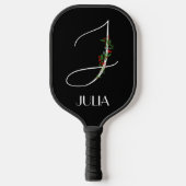 Initiaal J monogram waterverf bloemendocent Pickleball Paddle (Voorkant)