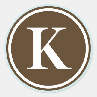 Initiaal K monogram cirkel letter zegel partij