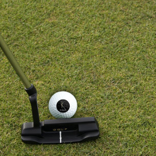 Initiaal K monogram rood bloemenoma zwart Golfballen