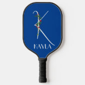 Initiaal K monogram waterverf rood bloemenoma Pickleball Paddle (Voorkant)