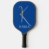 Initiaal K monogram waterverf rood bloemenoma Pickleball Paddle (Achterkant)