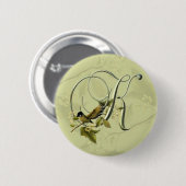 Initiaal K Ronde Button 5,7 Cm (Voorkant /achterkant)