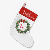 Initiaal Kerst Krans Monogram Xmas Stocking Kleine Kerstsok (Voorkant (Hangend))