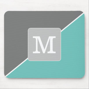 Initiaal Kleur afstemmen voor minimalistisch blauw Muismat