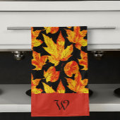 Initiaal L Fall Leaves Custom Keuken Handdoeken