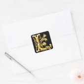 Initiaal L Hoofdletter Monogram Sticker in Goud (Envelop)