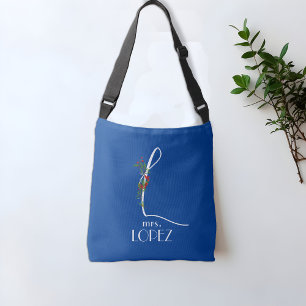 initiaal L kalligrafie monogram bloem Tas