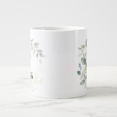 Initiaal L Modern Alphabet Greenery Monogram Extra Grote Beker (Voorkant)
