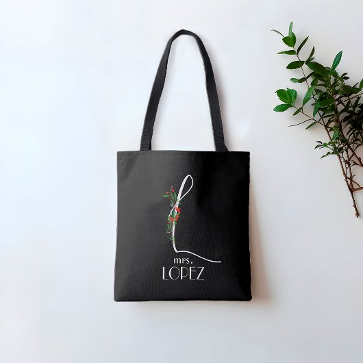 Initiaal L monogram waterverf rode docent Draagtas