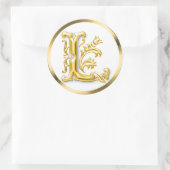 Initiaal L Ronde Sticker in Goud (Tas)