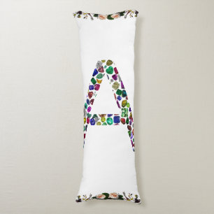 Initiaal Letter A, Monogram Modern Stijlvol Trendy Lichaamskussen