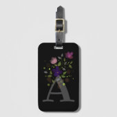 Initiaal Letter A Plus Floral Design Bagagelabel (Voorkant (verticaal))