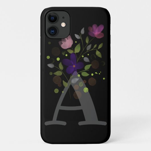 Initiaal Letter A Plus Floral Design Case-Mate iPhone Case (Achterkant)