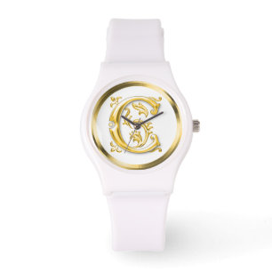 Initiaal Letter C Stijlvolle Girly Designer Horloge