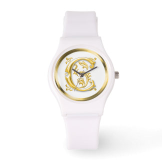 Initiaal Letter C Stijlvolle Girly Designer Horloge