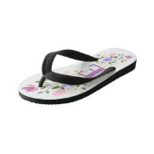 Initiaal Letter E Plus Floral Design Kinder Teenslippers (Schuin)